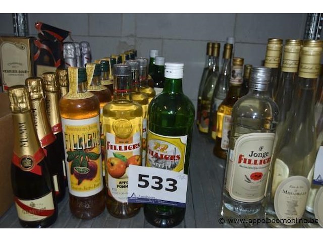 17x fles jenever, filliers, wo. passievruchten jenever, appel pomme jenever, 22 filliers jenever, 70cl - afbeelding 1 van  2