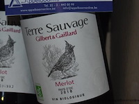 17x fles rode wijn, terre sauvage gilbert & gaillard, merlot pays d'oc 2018 ,750ml - afbeelding 2 van  3