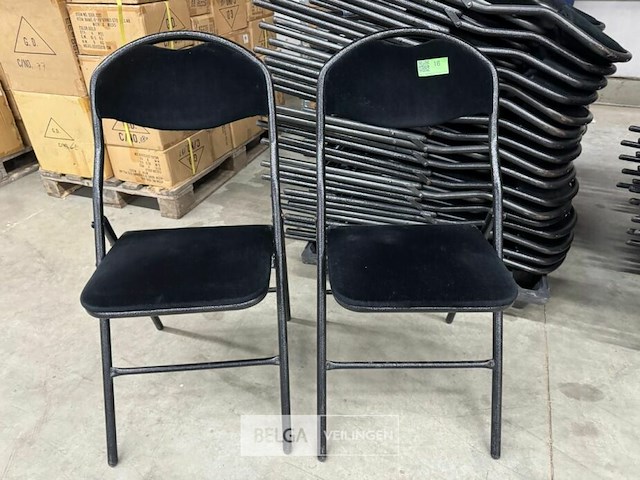 17x velvet klapstoelen zwart - afbeelding 1 van  3