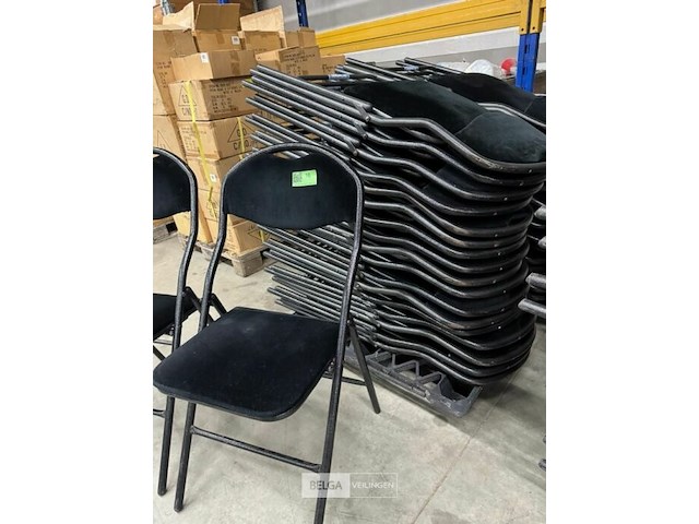 17x velvet klapstoelen zwart - afbeelding 2 van  3