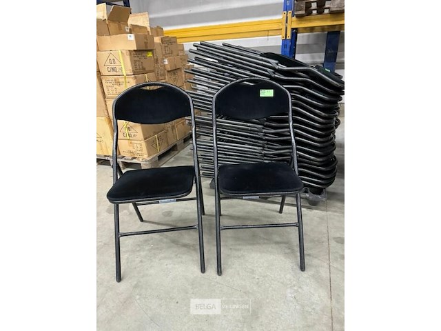 17x velvet klapstoelen zwart - afbeelding 2 van  3