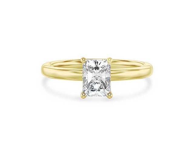 18 karaat gouden ring met 1.04 ct radiant diamant - d/vvs2 (igi) - afbeelding 1 van  4