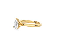 18 karaat gouden ring met 1.06 ct peer diamant - d/vs1 (igi) - afbeelding 2 van  4