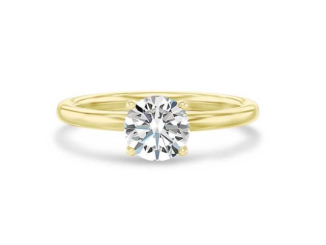 18 karaat gouden ring met 1.20 ct ronde diamant - e/vvs2 (hrd) - afbeelding 2 van  4
