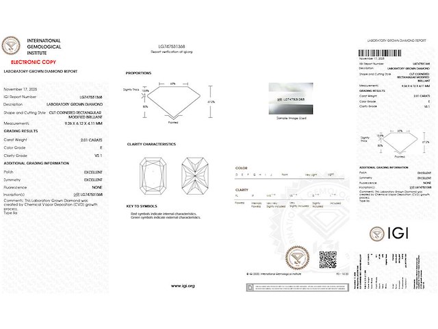 18 karaat gouden ring met 2.01 ct radiant diamant - e/vs1 (igi) - afbeelding 4 van  4