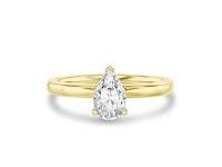 18 karaat gouden ring met 3.10 ct peer diamant - e/vs1 (igi) - afbeelding 1 van  4