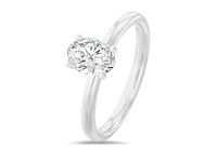 18 karaat witgouden ring met 1.05 ct ovaal diamant - e/vvs2 (igi) - afbeelding 1 van  4