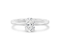 18 karaat witgouden ring met 1.05 ct ovaal diamant - e/vvs2 (igi) - afbeelding 2 van  4