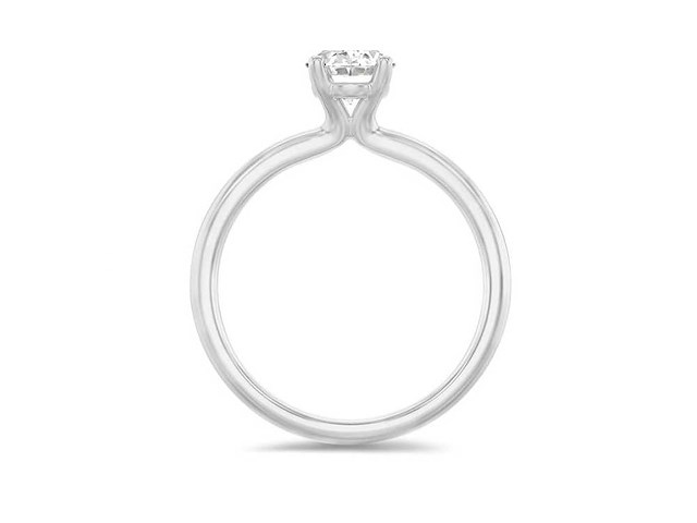 18 karaat witgouden ring met 1.05 ct ovaal diamant - e/vvs2 (igi) - afbeelding 3 van  4