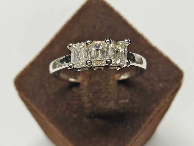 18 kt witgoud 0,57 cts ring met natuurlijke diamant - afbeelding 1 van  6