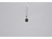 18 kt witgouden ketting met hanger en natuurlijke diamant - afbeelding 2 van  7