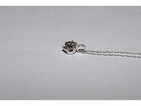 18 kt witgouden ketting met hanger en natuurlijke diamant - afbeelding 4 van  7