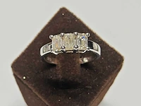18 kt witgouden ring met 0,87 cts natuurlijke diamant - afbeelding 3 van  6
