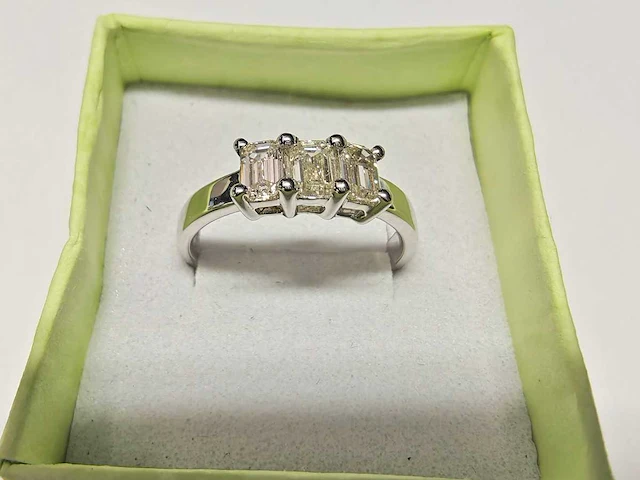 18 kt witgouden ring met 0,87 cts natuurlijke diamant - afbeelding 6 van  6