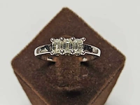18 kt witgouden ring met natuurlijke diamant - afbeelding 1 van  7