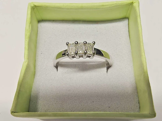 18 kt witgouden ring met natuurlijke diamant - afbeelding 4 van  7