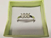 18 kt witgouden ring met natuurlijke diamant - afbeelding 4 van  7