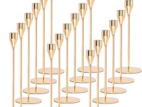 18 stuks gouden kegelvormige kaarsenhouders - afbeelding 1 van  5