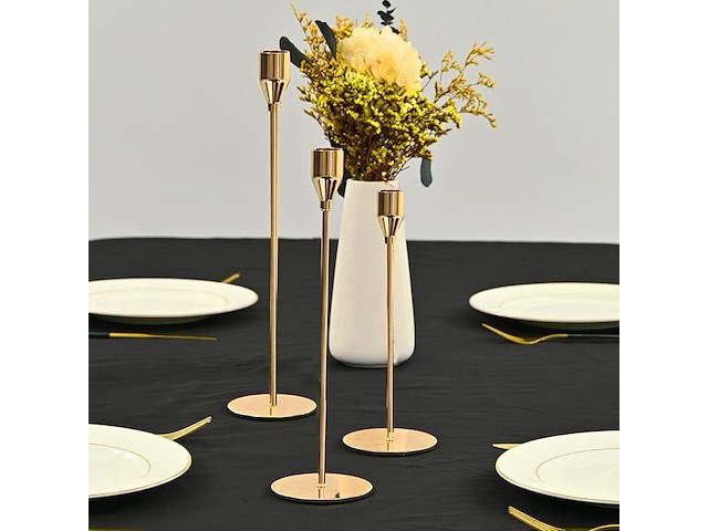 18 stuks gouden kegelvormige kaarsenhouders - afbeelding 4 van  5