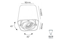 18 x gu10 design opbouwspot armatuur 10cm wit kantelbaar - afbeelding 8 van  8