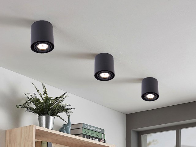 18 x gu10 design opbouwspot armatuur 10cm zwart kantelbaar - afbeelding 4 van  5