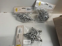 18 x kerst hangdeco zilver glitter - afbeelding 3 van  3