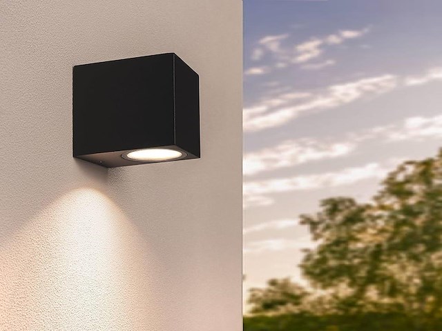 18 x wandlamp modern rechthoekig gu10 fitting zand zwart waterdicht - afbeelding 5 van  7