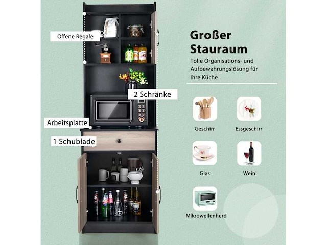 180 cm houten keuken met lade en verstelbare planken - afbeelding 4 van  5