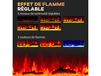 1800 w elektrische open haard met muur gemonteerde of ingebouwde nep-open haard met vlam-effect - afbeelding 4 van  6