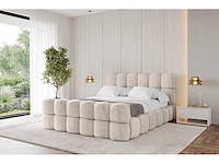 180x200 bed met opbergruimte - beige fluweel - afbeelding 5 van  10
