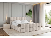 180x200 bed met opbergruimte - beige fluweel - afbeelding 10 van  13