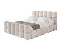 180x200 bed met opbergruimte - beige fluweel - afbeelding 2 van  9