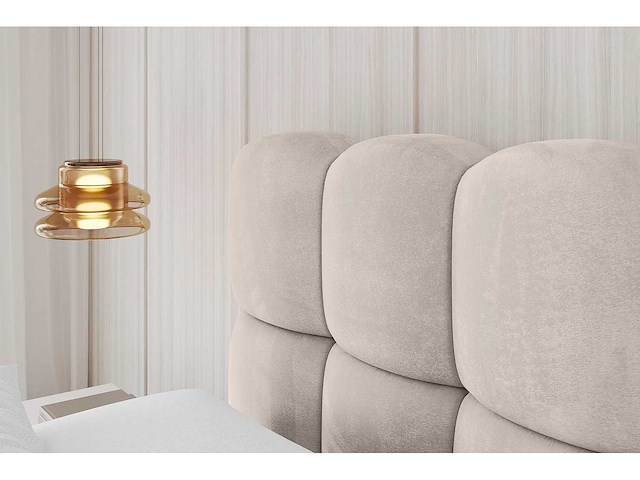 180x200 bed met opbergruimte - beige fluweel - afbeelding 5 van  9