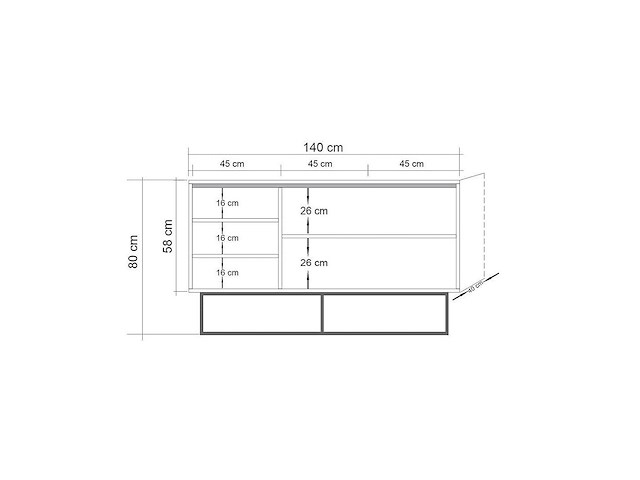 18mm sapphire multifunctionele kast | 100% melamine | atlantic pine zwart - afbeelding 4 van  4