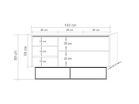 18mm sapphire multifunctionele kast | 100% melamine | atlantic pine zwart - afbeelding 4 van  4