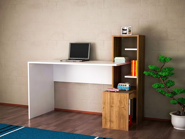 18mm witte walnoot studiebureau - afbeelding 2 van  5