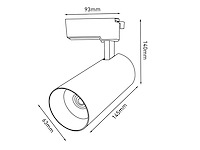 18w 4000k led pro railspot draaibaar (20x) - afbeelding 4 van  4