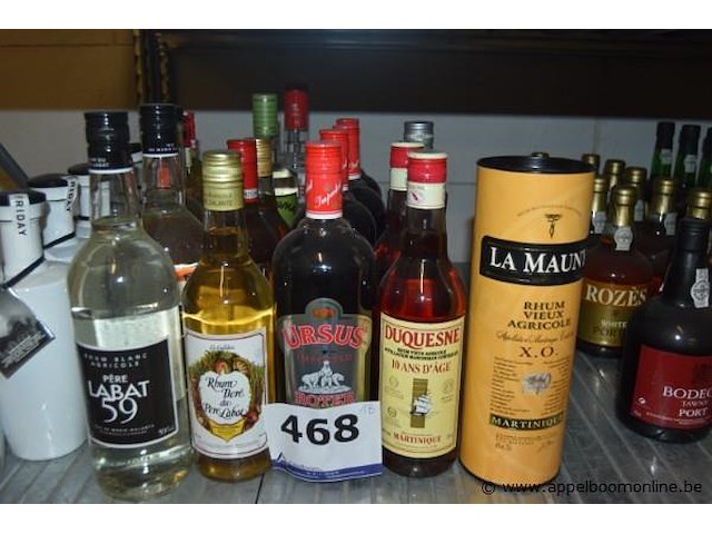 18x fles diverse rum, port en likeur, diverse merken - afbeelding 1 van  4