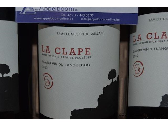 18x fles rode wijn, famille gilbert & gaillard, la clape grand vin du languedoc 2020, 750ml - afbeelding 2 van  3