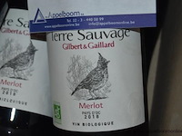 18x fles rode wijn, gilbert & gaillard, terre sauvage merlot pays d'oc 2018, 750ml - afbeelding 2 van  3