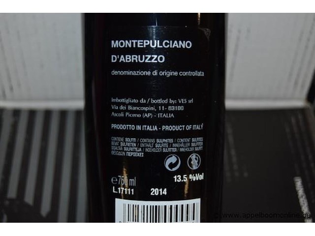 18x fles rode wijn, passo adagio, montepulciano d'abruzzo 2014, 750ml - afbeelding 2 van  3