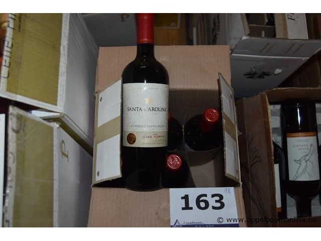 18x fles rode wijn, santa carolina, cabernet sauvignon gran reserva d.o. valle del maipo 2013, 750ml - afbeelding 1 van  3