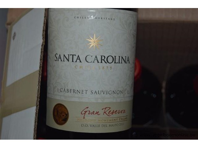 18x fles rode wijn, santa carolina, cabernet sauvignon gran reserva d.o. valle del maipo 2013, 750ml - afbeelding 2 van  3