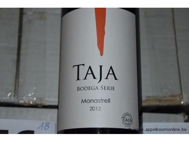 18x fles rode wijn, taja, monastrell 2012, 750ml - afbeelding 2 van  3