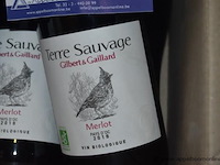 18x fles rode wijn, terre sauvage gilbert & gaillard, merlot pays d'oc 2018, 750ml - afbeelding 2 van  3