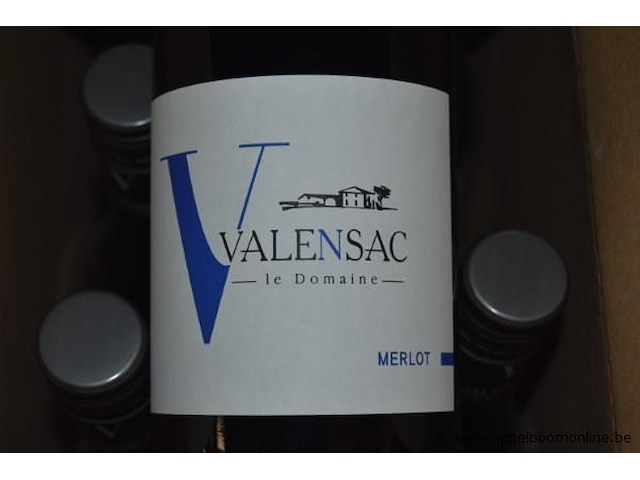 18x fles rode wijn, valensac le domaine, merlot, 2017, 75cl - afbeelding 2 van  4