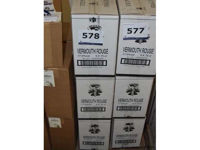 18x fles vermouth rouge, cartrou, 75cl, 17.5%vol. - afbeelding 1 van  2
