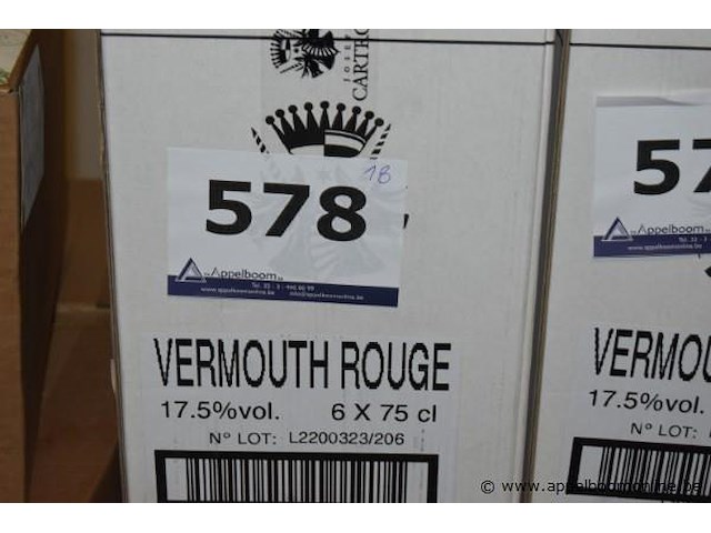 18x fles vermouth rouge, cartrou, 75cl, 17.5%vol. - afbeelding 2 van  2
