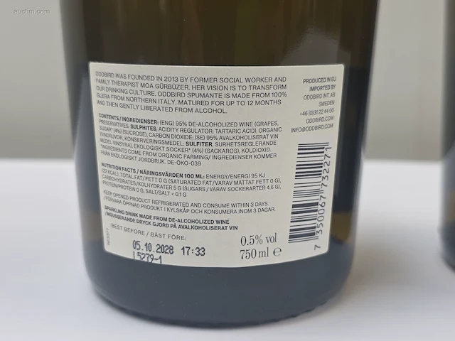 (18x) fles(sen) spumante odd bird 75 - afbeelding 5 van  5