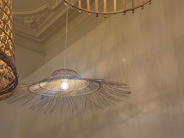 18x rotan/boho hanglampen - afbeelding 5 van  16